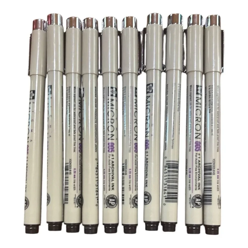 Lot Of 10 Sakura Pigma Micron Pen 005 Black Ink Marker Felt Tip Archival Pigment